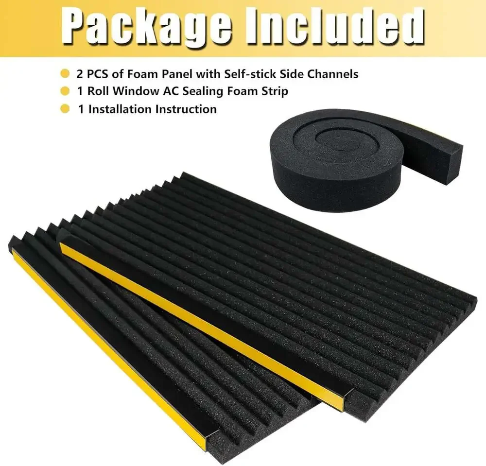 Window Air Conditioner Insulation Panels Foam Sealing Strip Kit 17X9 Inches For